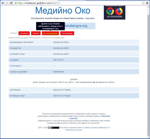 Медийно око-Воини на Тангра