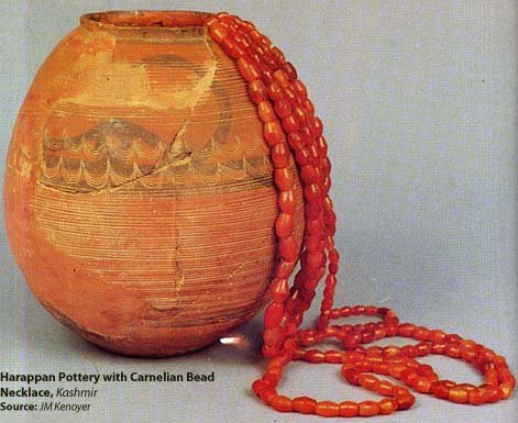 Harappan-Pottery-with-Carnelian-Bead-Necklace-Burzhoke-Kashmir.-Source-JM-Kenoyer
